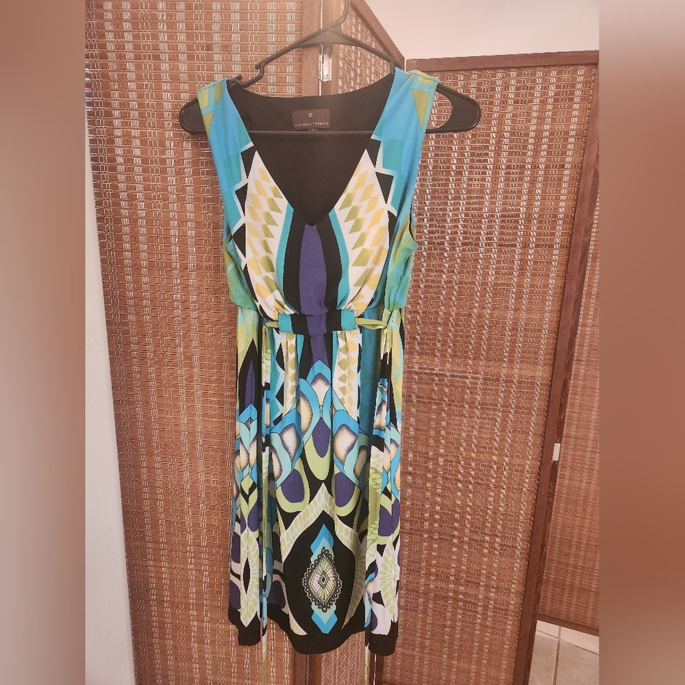 Fenn Wright Manson Vibrant Multicolor Geometric Dress